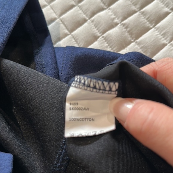 Persun Faux Suede Navy Skirt Size Large - Picture 7 of 7